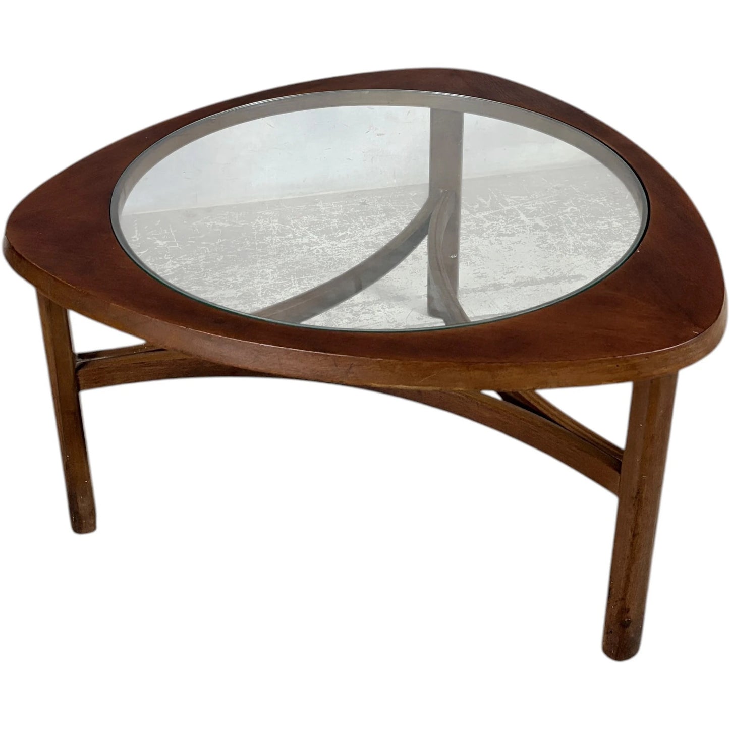 Smoked Glass Coffee Table - Mid Century Vintage Nathan Teak Frame Design — view 3