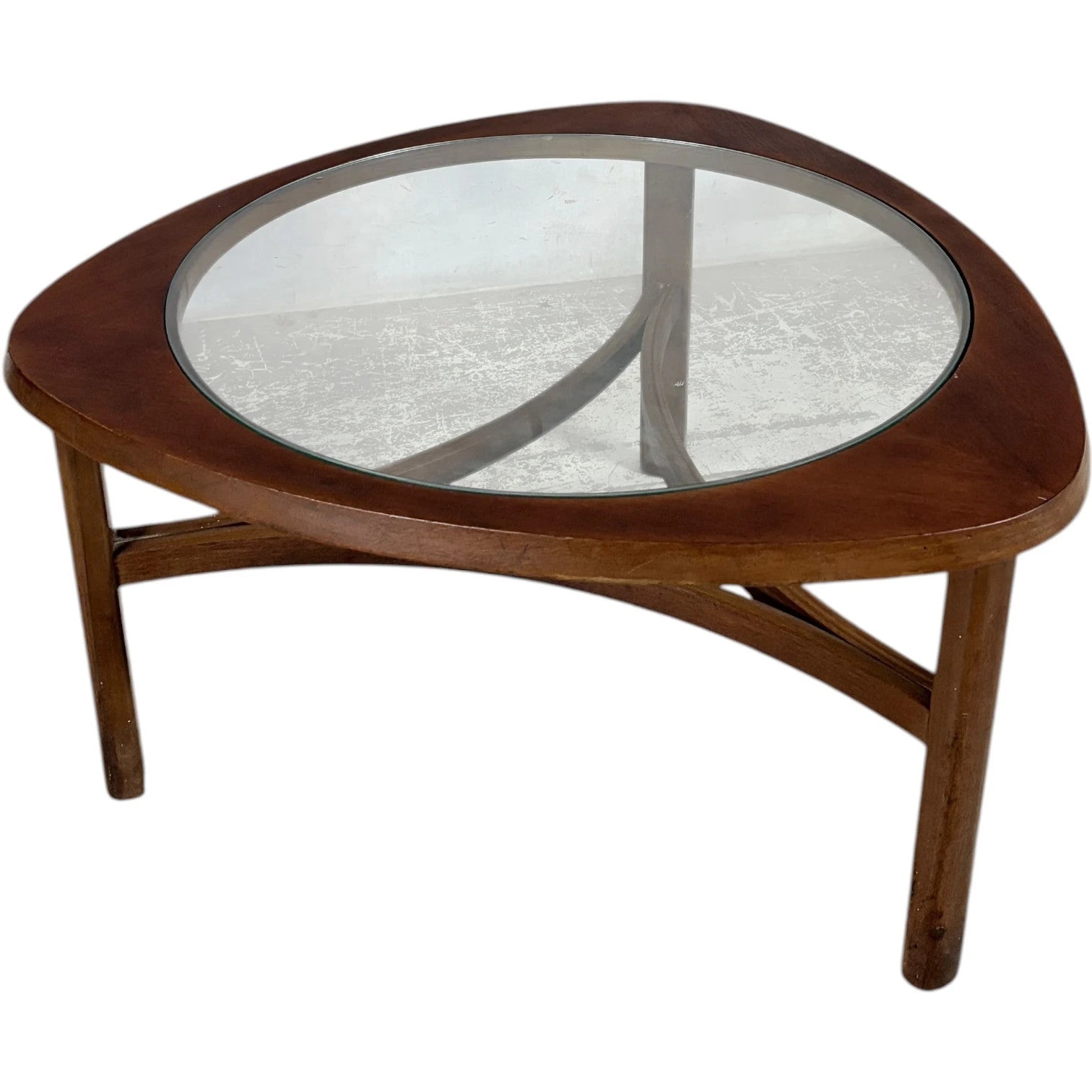 Smoked Glass Coffee Table - Mid Century Vintage Nathan Teak Frame Design — view 3