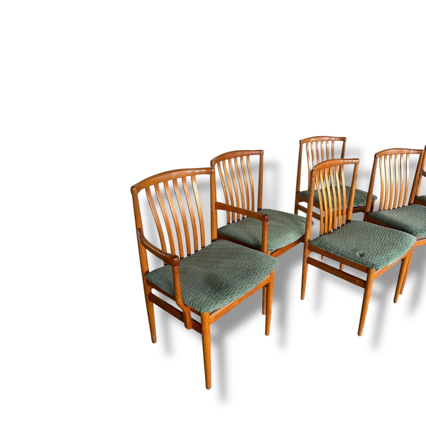 Mid Century Modern Set of Six Teak Wood Dining Chairs from Vamdrup