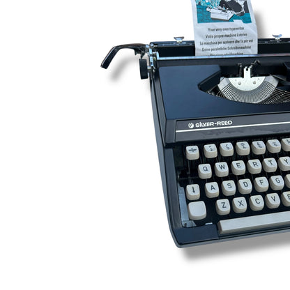 Vintage Typewriter - 1970s Silver Reed Silverette Black Mechanical Typing Machine