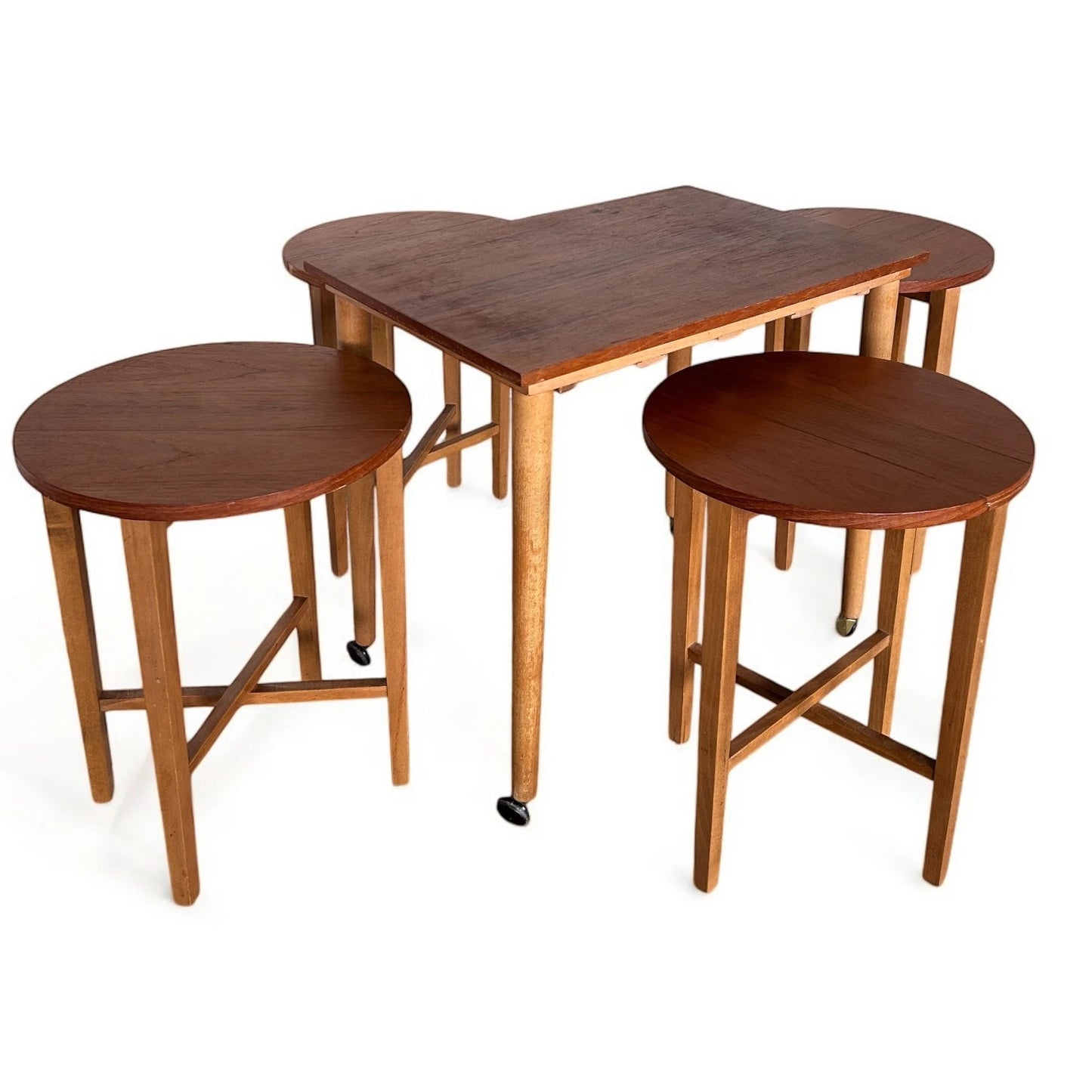 Mid-Century Danish Folding Nesting Tables by Poul Hundevad