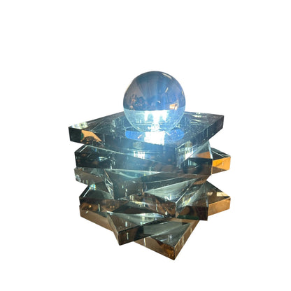 Mid Century Art Deco Glass Ashtray Lamp | Vintage Modernist Table Lamp