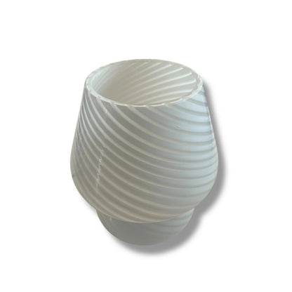 Mid Century Modern Murano Swirl White Mushroom Glass Table Lamp