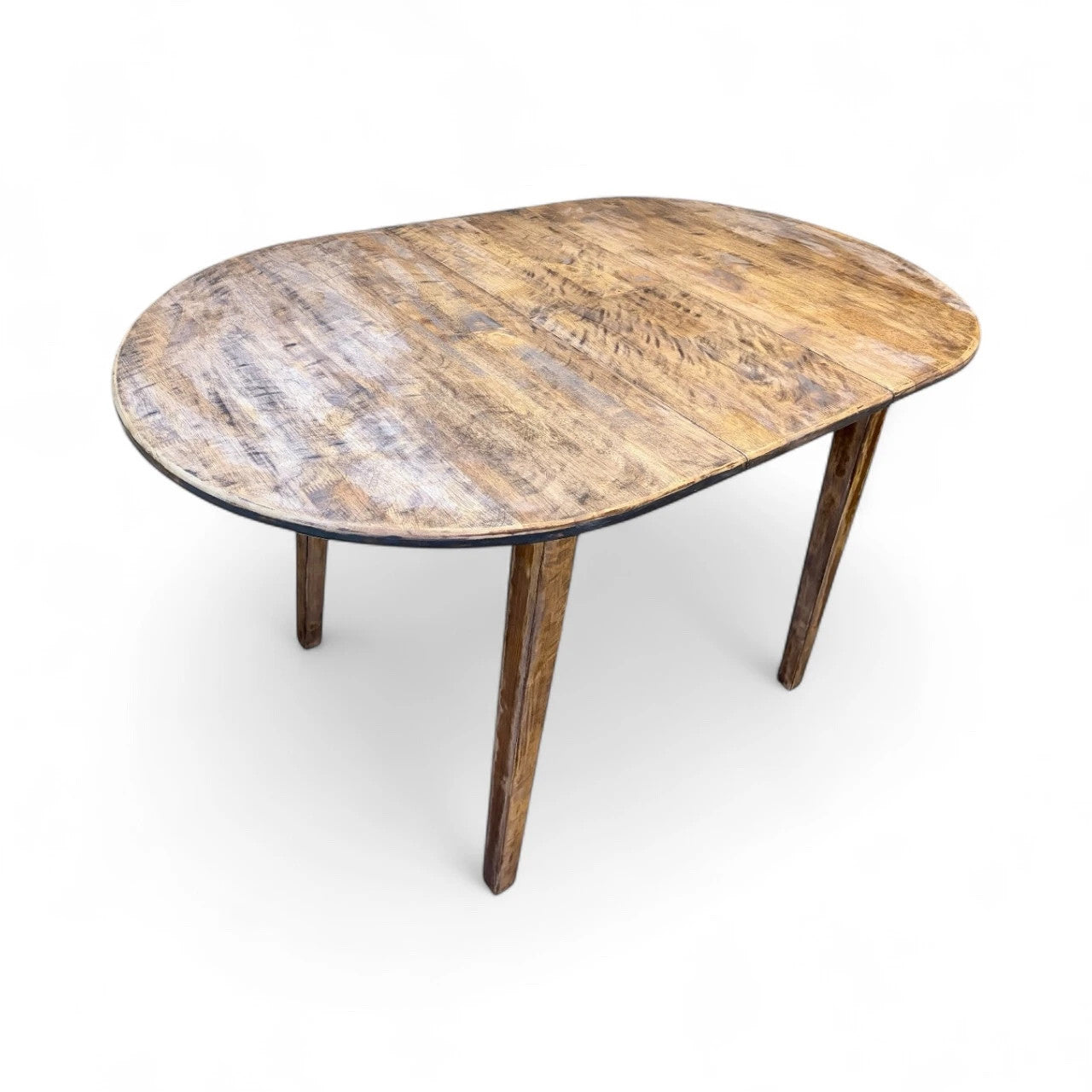 Rustic Distressed Extending Dining Table | Vintage Farmhouse Drop-Leaf Table