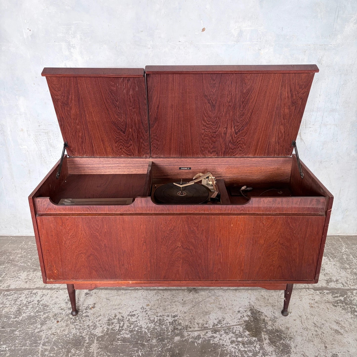 Mid Century Teak Armstrong Radiogram Record Player Cabinet