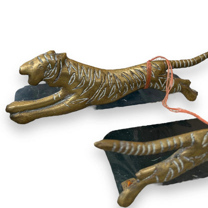 Mid Century Brass Tiger Trivets