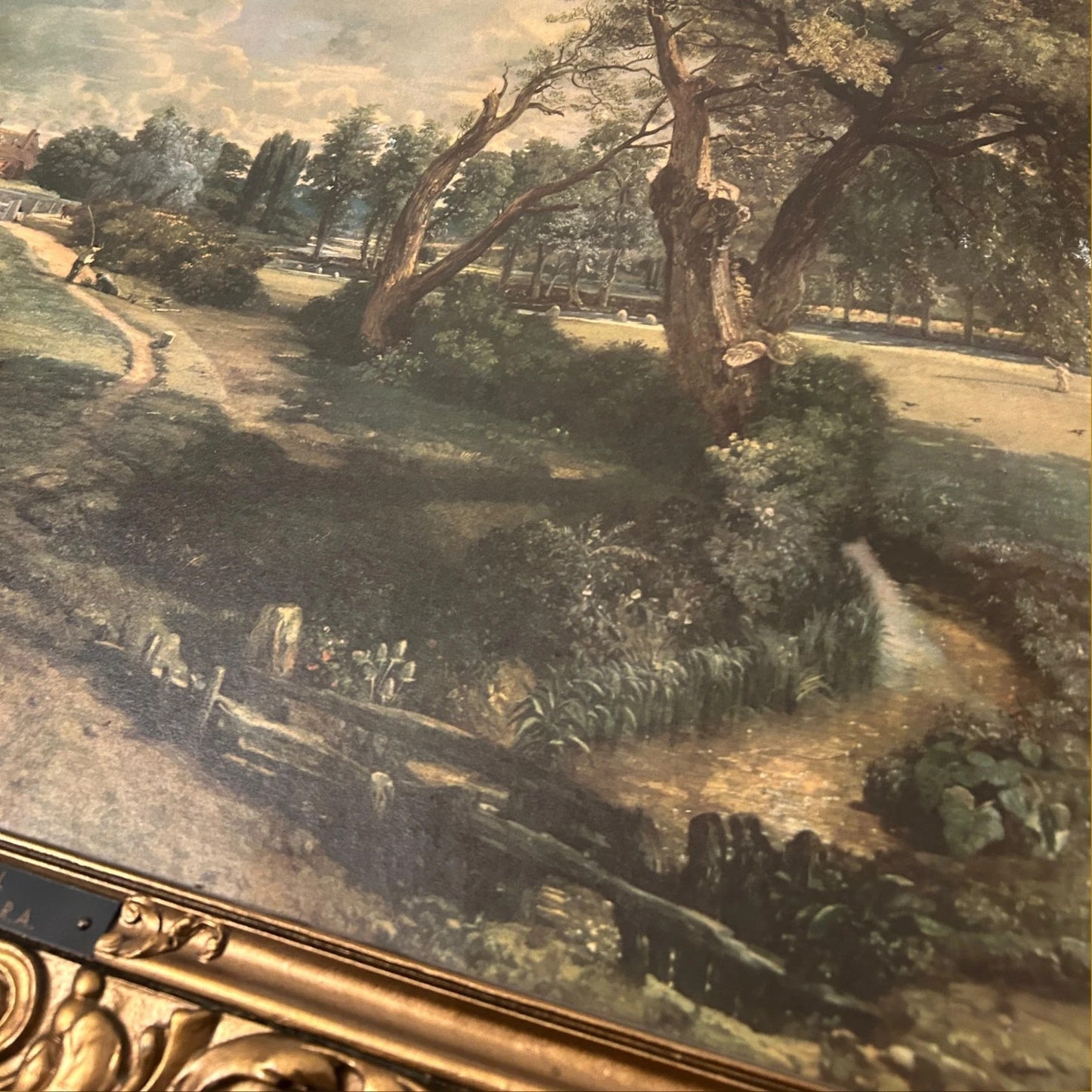 Vintage 1960s John Constable Flatford Mill Landscape Gilt Frame