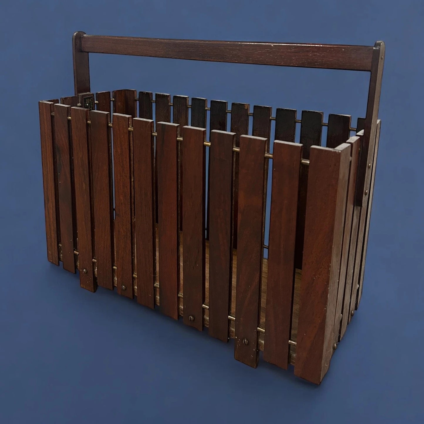 Mid Century Rosewood Slatted Magazine Rack