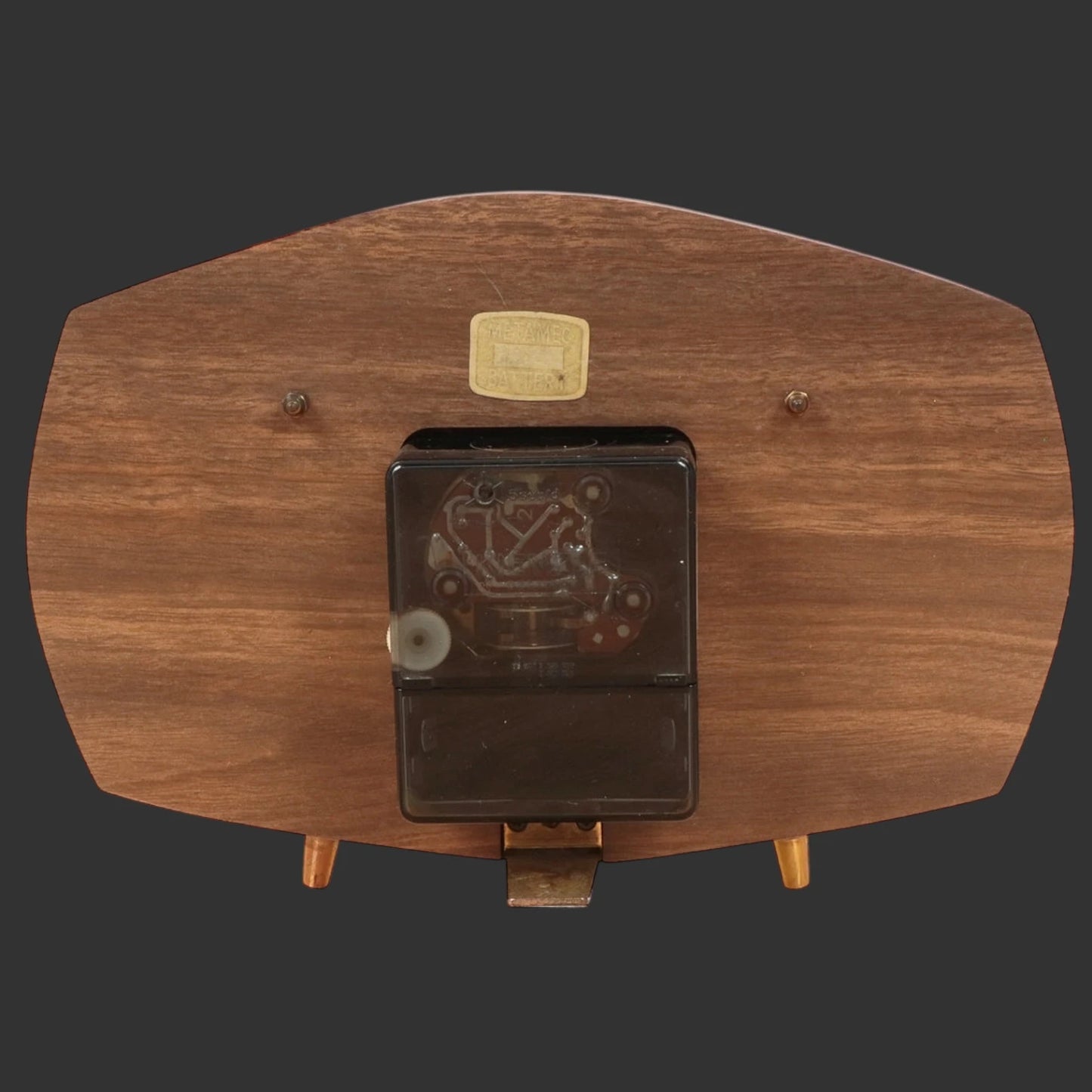 Mid Century Metamec Wood Table Clock
