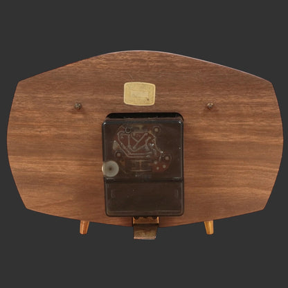 Mid Century Metamec Wood Table Clock