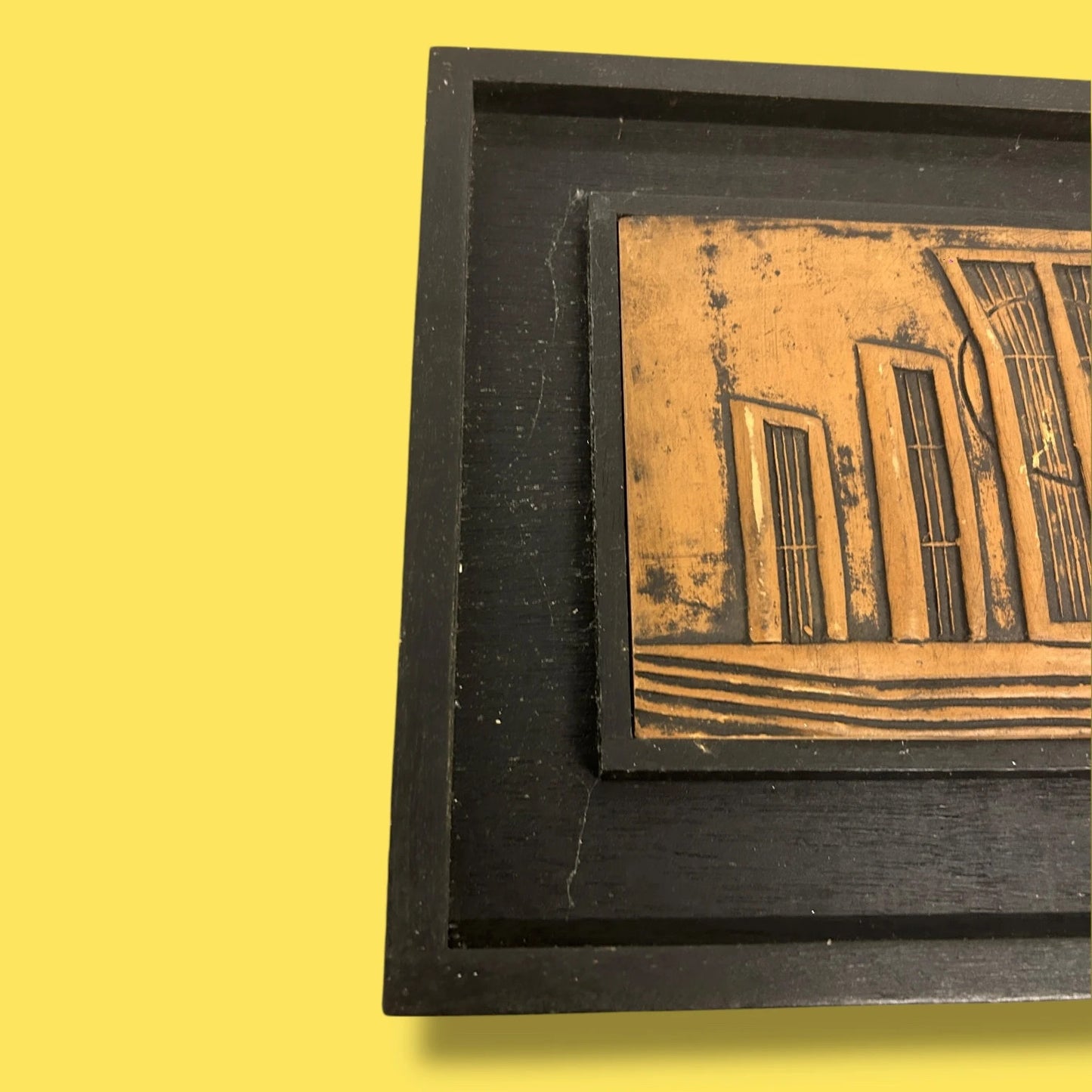 Mid Century Asian Style Brutalist Painting