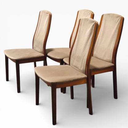 G Plan Dining Chairs – Set of Four Mid-Century Teak Chairs With Neutral Upholstery