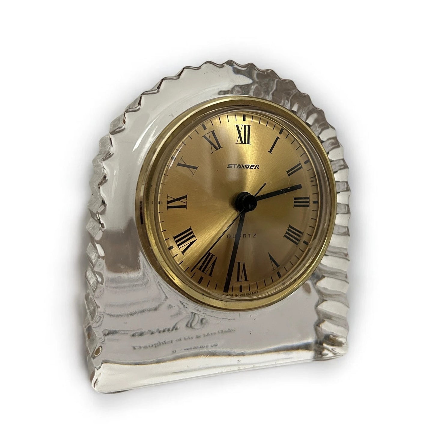 Mid century glass German mantle clock