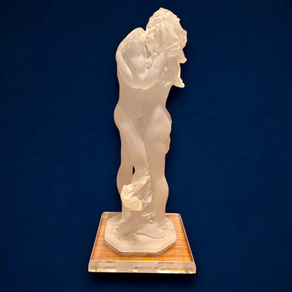 Vintage 1990s Lucite Art Deco Style Lovers Sculpture