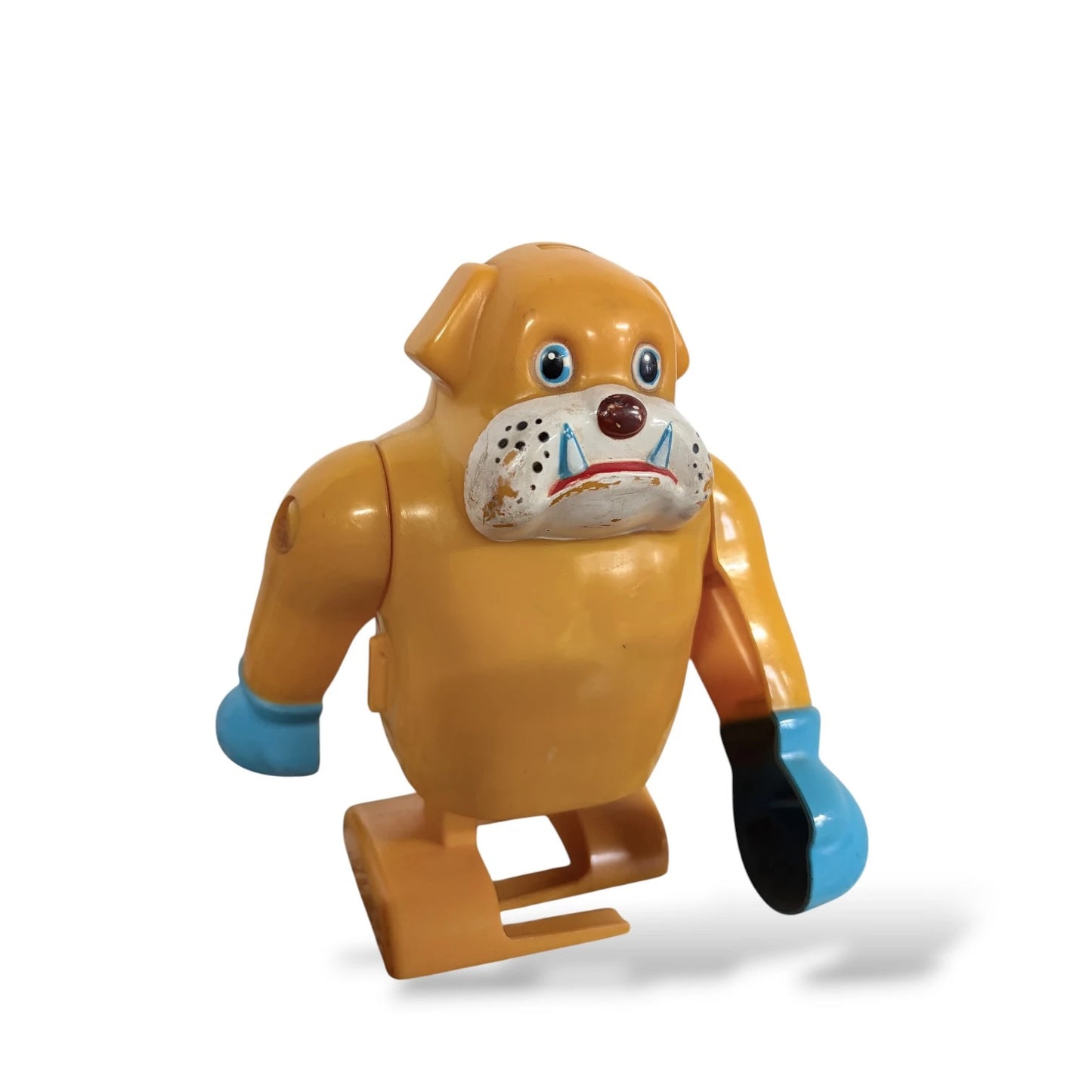 Vintage Wind-Up Boxer Dog Toy – Retro Hong Kong Plastic Clockwork Toy