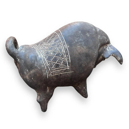 Vintage 1930s Terracotta Bull Statue