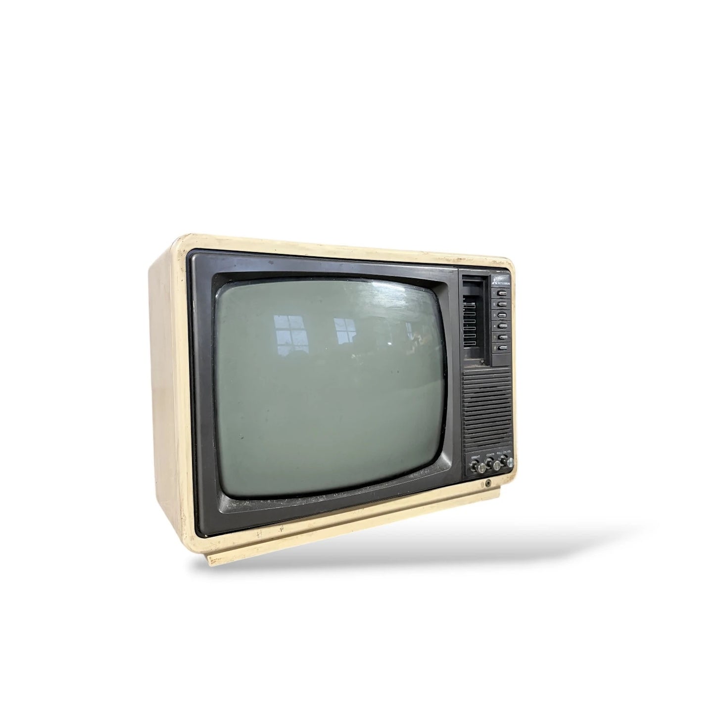 Vintage Mitsubishi Portable Television – 1970s CRT TV, Untested, Film/Display Prop