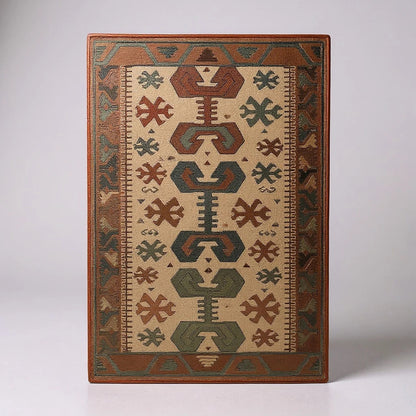 Traditional Persian Wool Rug – Vintage Handwoven Geometric Oriental Carpet