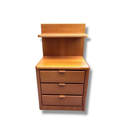 Mid Century Hülsta Teak Bedside Cabinet with Shelf | Vintage German Nightstand