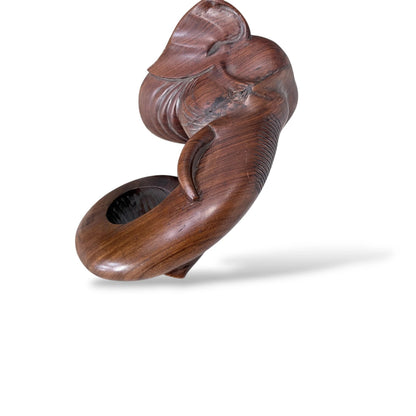 Vintage Hand-Carved Elephant Wall Sculpture – Ebonised Hardwood