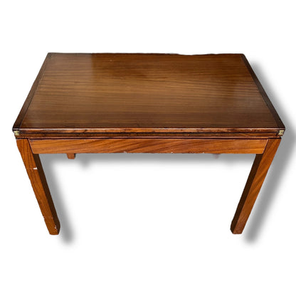Mid Century Danish Teak Games Table | Vintage 1960s Convertible Card Table