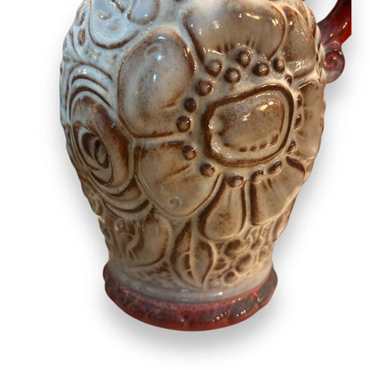 Mid century red west German lava vase