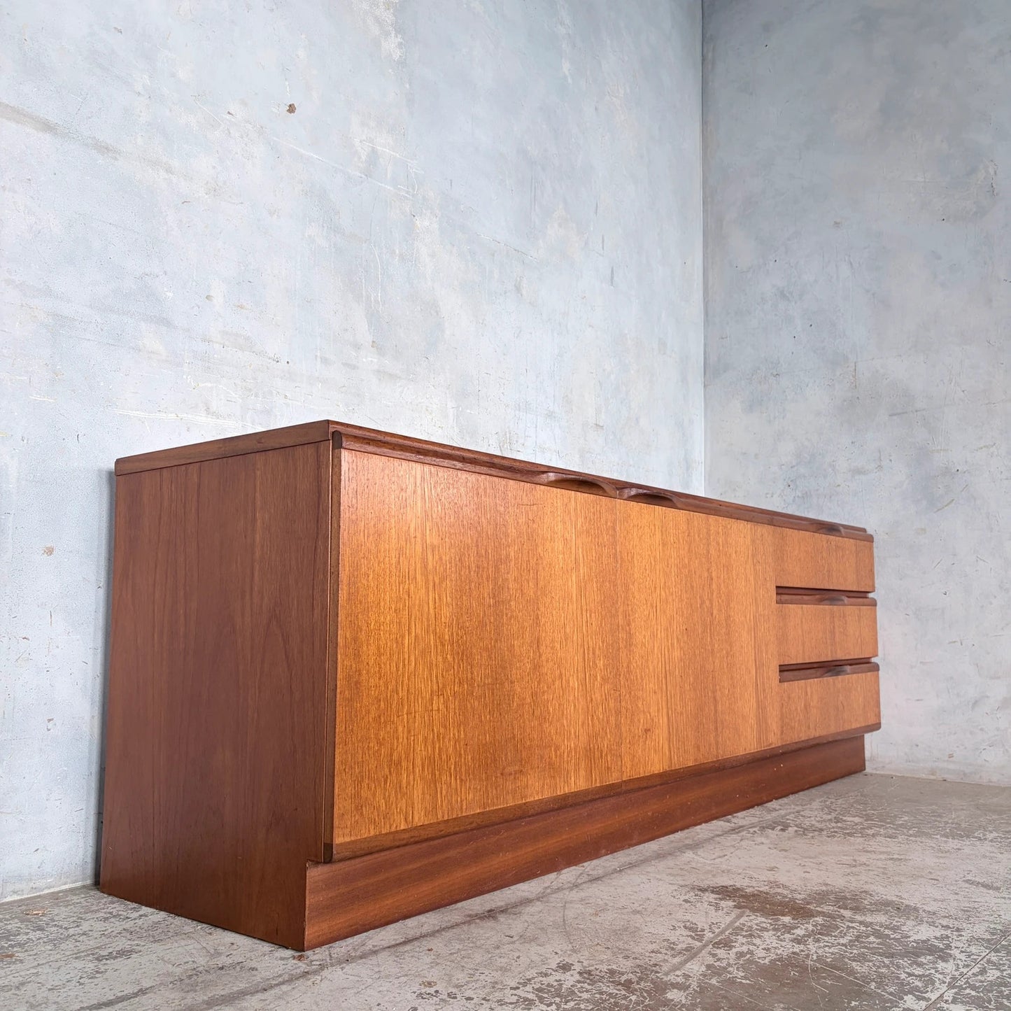 Mid Century McIntosh Teak Low Sideboard / Media Cabinet