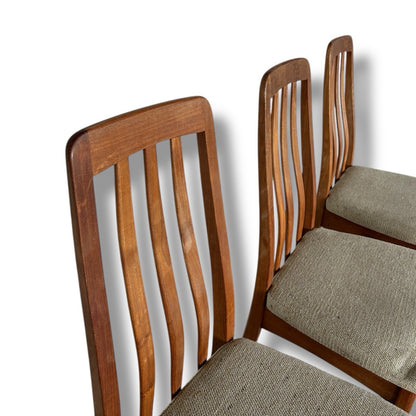 Set 3 Vintage Mid Century Modern Teak Dining Chairs Benny Linden