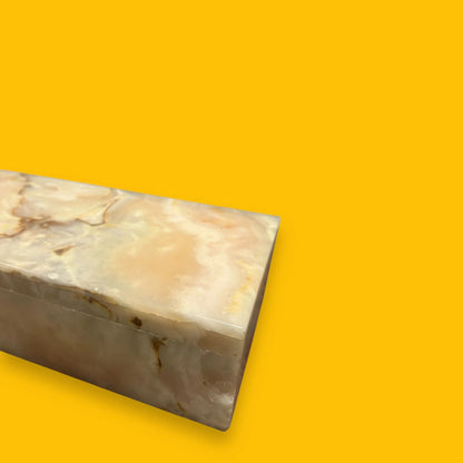 Vintage 1960s large onyx marble jewellery box