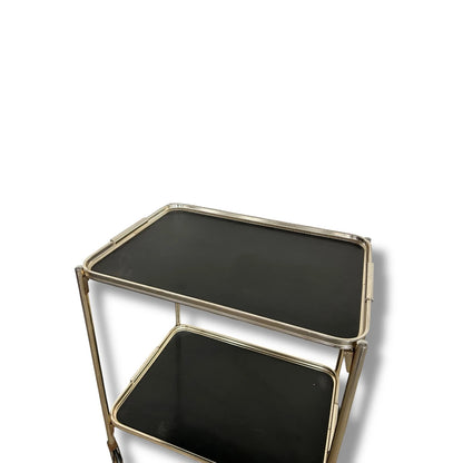 Mid Century Modern Chrome and Black Drinking Trolley