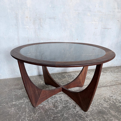 Vintage G Plan Astro Teak Coffee Table with Black Perspex Inset Top