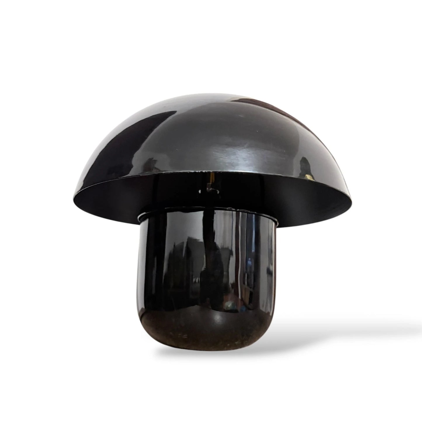 Vintage Black Mushroom Lamp | Fat Dome Table Lamp | 1970s Space Age