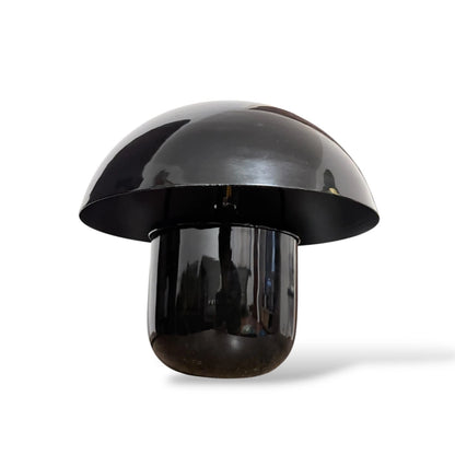 Vintage Black Mushroom Lamp | Fat Dome Table Lamp | 1970s Space Age