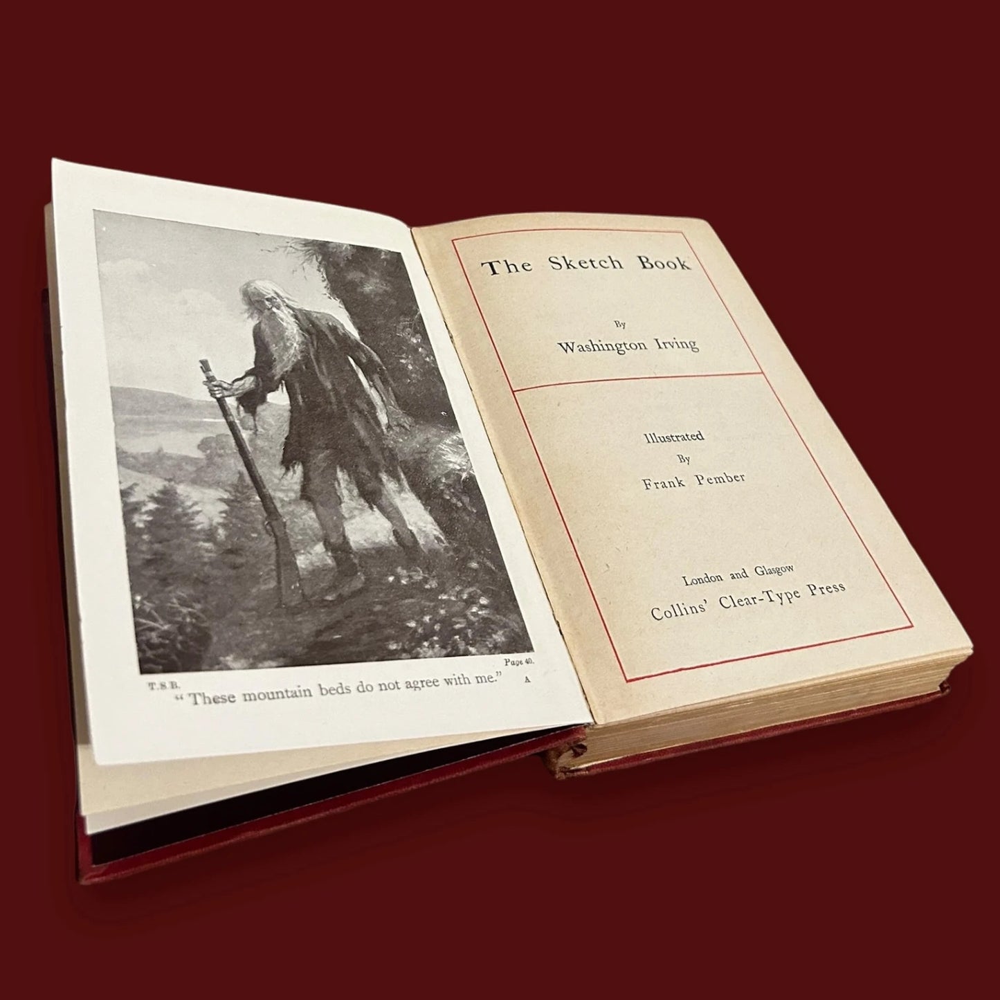 Vintage 1940s Washington Irving The Sketch Book Hardback Book