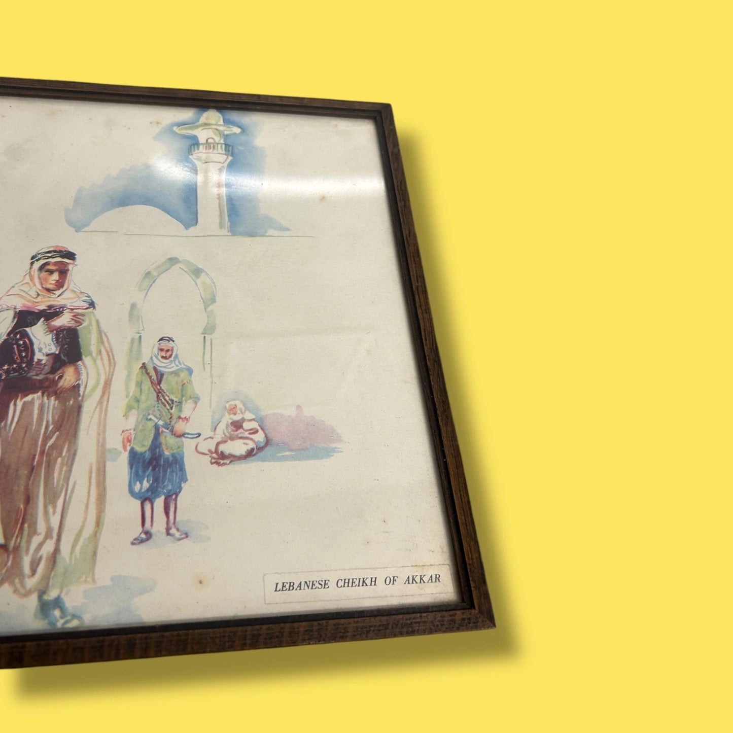 Vintage 1930s Lebanese Watercolour by Georges Cyr Framed Print