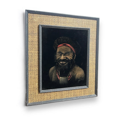 Vintage 1960s Aboriginal Traditional Man Painting