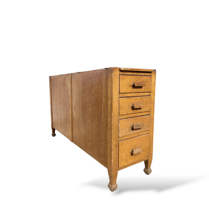 Oak Partner Desk Cabinets – Twin-Sided Filing Drawers