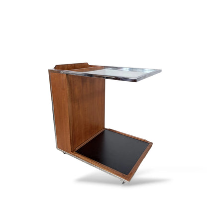 Toothill Chrome & Teak Drinks Trolley | Mid-Century Modern Bar Cart