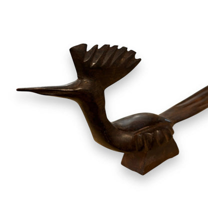 Mid Century Dark Wood Road Runner Pair of Sculptures