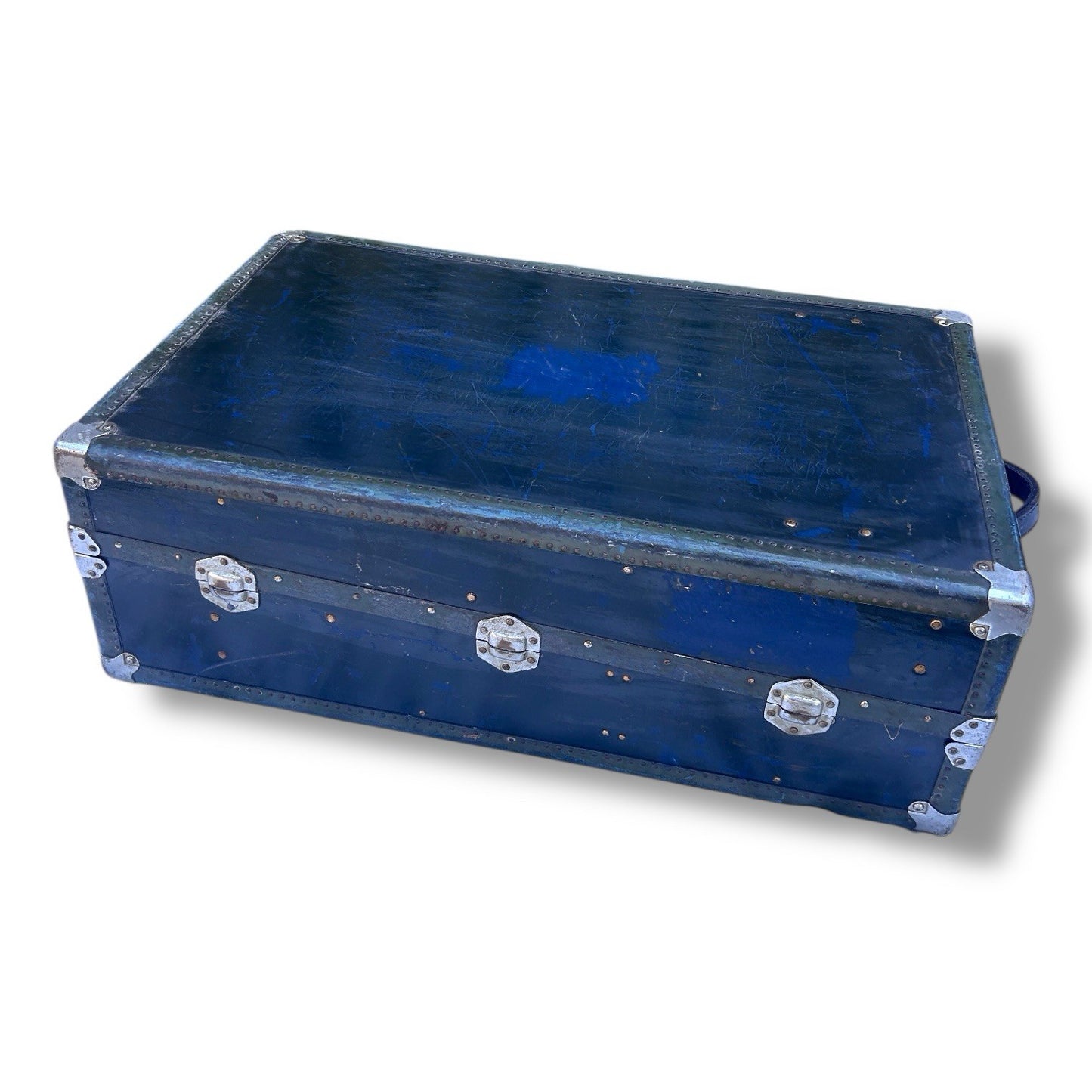 Mid Century Blue Storage Trunk