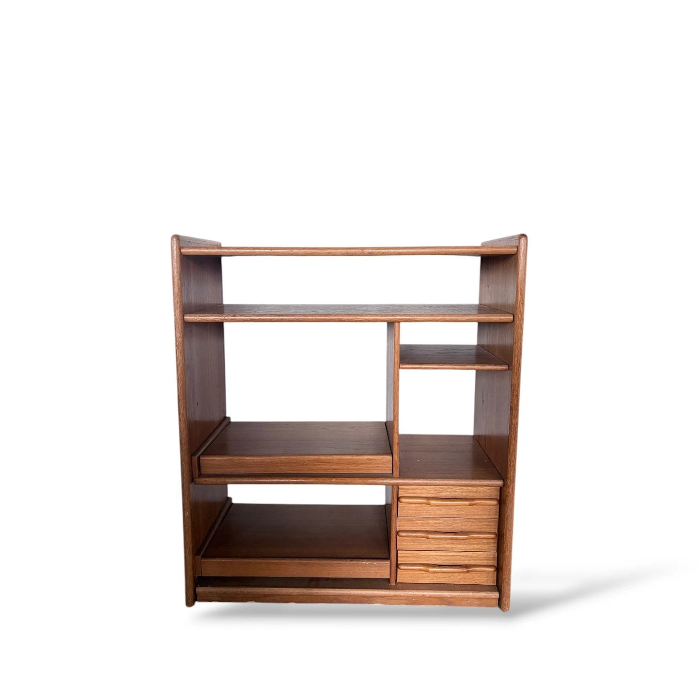 German Retro Media Unit | 1960s Modular Teak Shelving | Mid-Century Storage