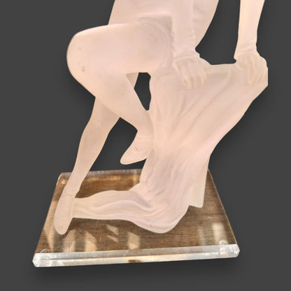 Vintage 1990s Art Deco Lady Lucite Sculpture
