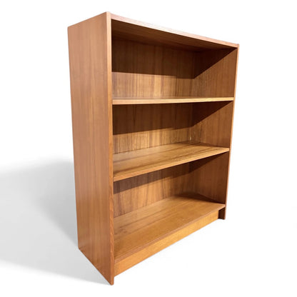 Mid Century Bookcase - Vintage Teak Wood Storage Unit | Compact Three Shelf Design — view 3