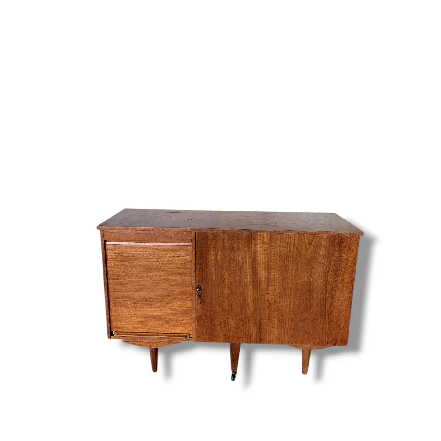 Metamorphic Danish Desk – Mid-Century Teak Convertible Cabinet