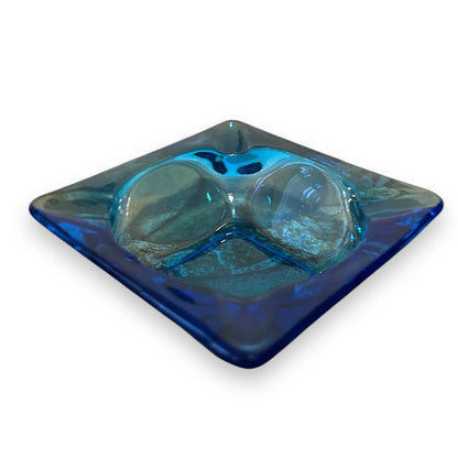 Mid Century Cobalt Blue Glass Tray