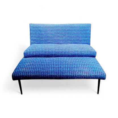 Mid-Century Sofa with Footstool – 1950s Modernist Two-Seater