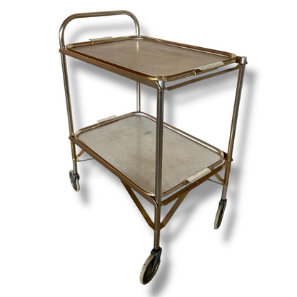 Mid Century Modern Metal Drinks Cart Serving Trolley