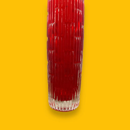 Vintage 1960s Japanese Red Glass Vase