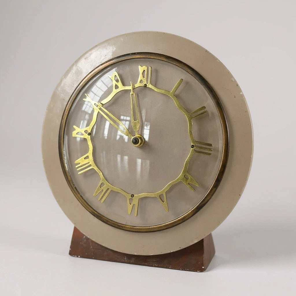 Vintage Metamec Clock | Mid-Century Marble Effect Mantel Clock