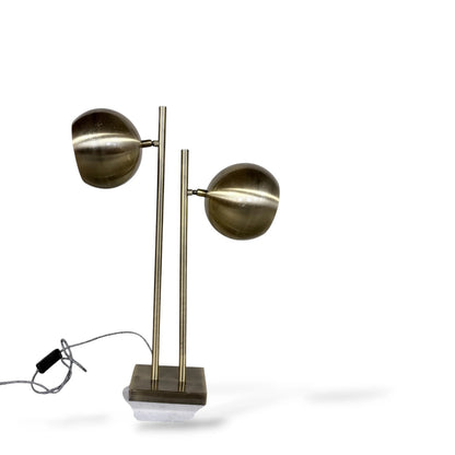 Vintage Brass Eyeball Lamp – Mid-Century Modern Dual Orb Table Lamp on Marble Base